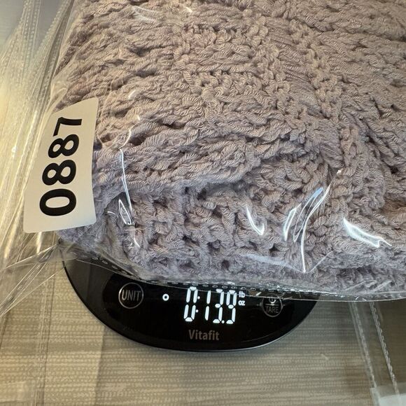 BCBG MaxAzria Sz XL Sweater Dress Crochet Knit Long Sleeve Boho Lavender Lilac - Picture 13 of 13